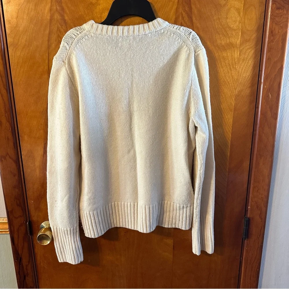 J. Crew Cream Cable Crewneck Sweater